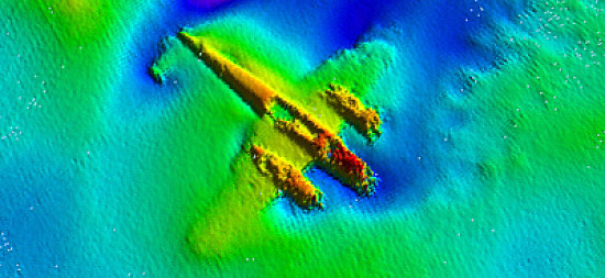 WWII German Bomber under sea