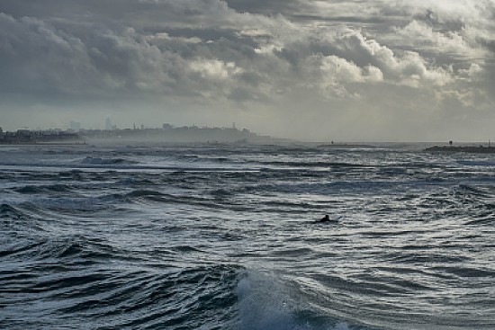 a stormy beach