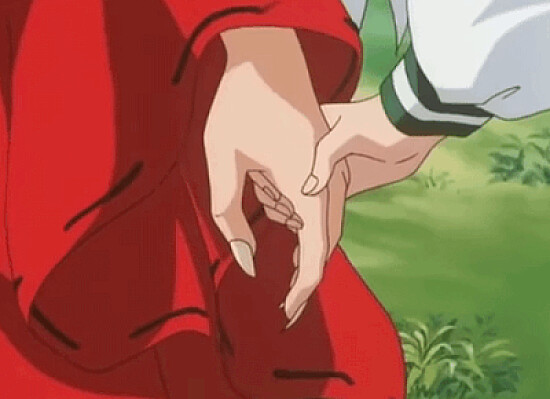 kagome toma de la mano a inuyasha