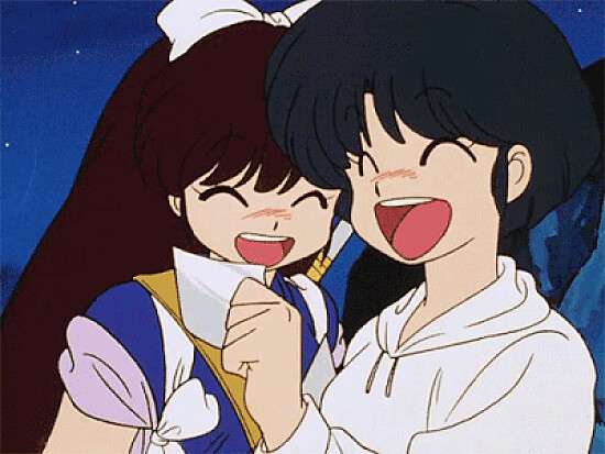 akane y ukyo se ri­en de una foto de ranma