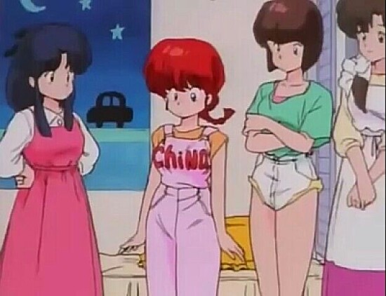 ranma usando la ropa de akane ranma 1/2