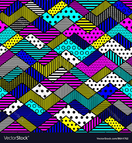 geometric patchwork pattern in bright colors