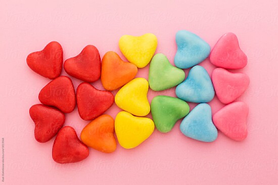 Colored hearts