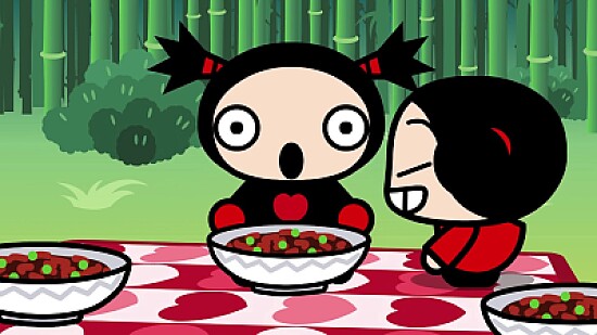 pucca mira a garu asustado pucca