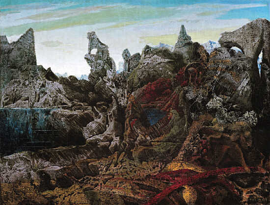 Max Ernst - Paysage avec lac et chimeres (1940)