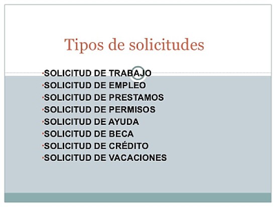 tipos de solicitudes