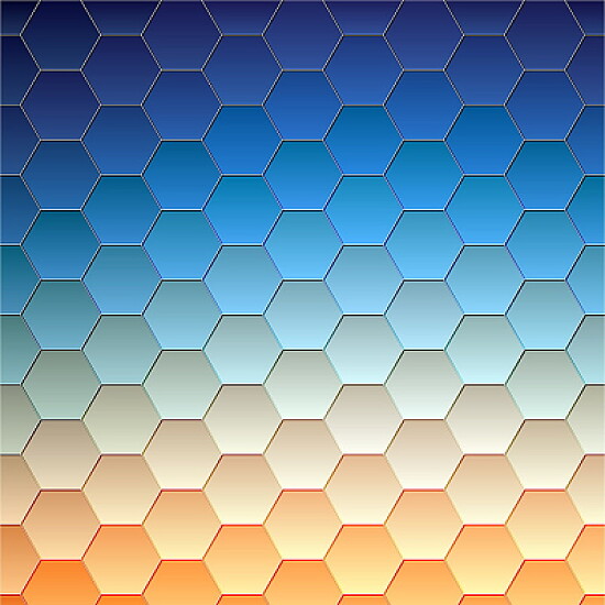 blue and yellow honeycomb