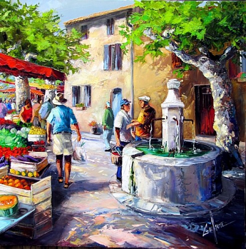 Aquarelle marché de Provence