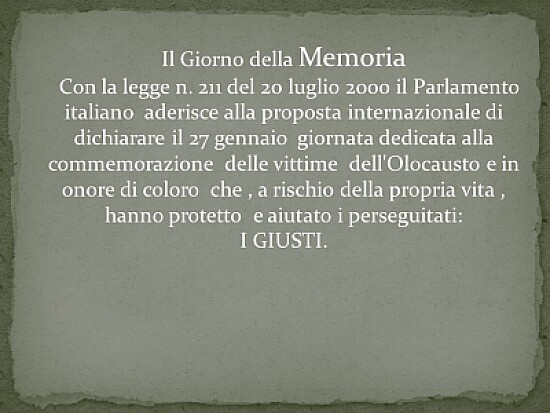 GIORNATA DELLA MEMORIA