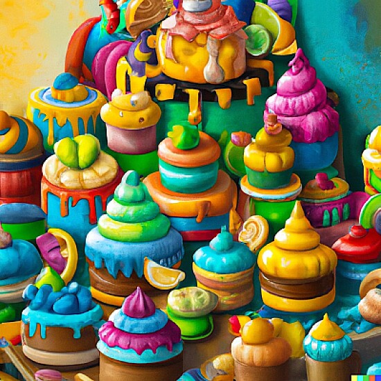 Many Bright Cakes, Digital Art